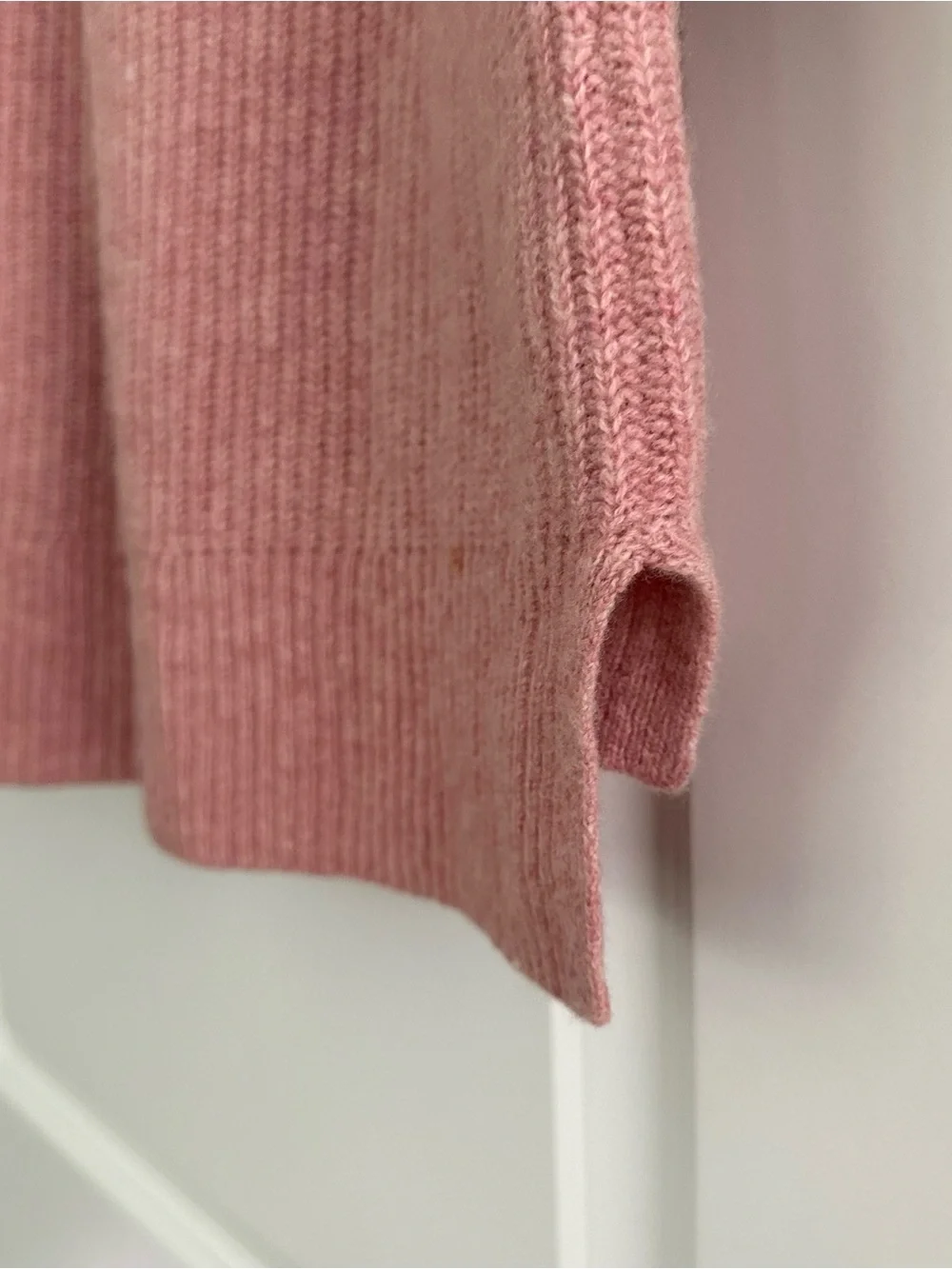 Madewell Merino Wool Pink V-Neck Button Front Lyle Rib Henley Pullover Sweater